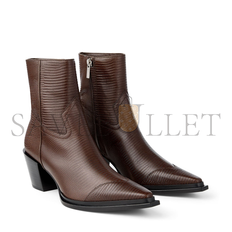 Ji*y Ch* cece ankle boot 60 coffee lizard printed leather ankle boots ceceab60cwn